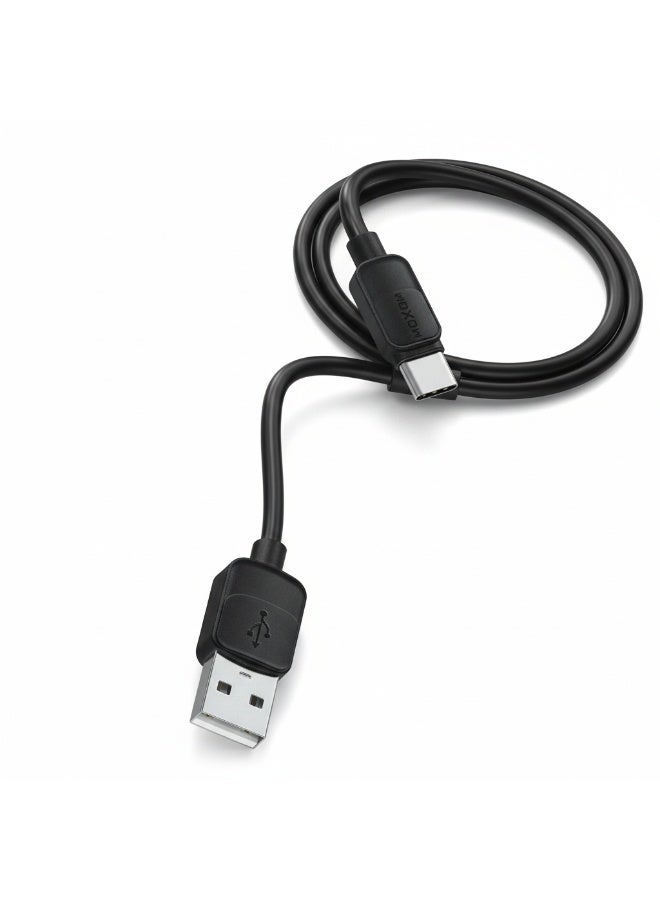 موكسوم كابل بيانات MX-CB230 للشحن السريع 3 أمبير من نوع USB إلى Type-C، بطول 1 متر - شحن ونقل بيانات عالي السرعة، مصنوع من مادة PVC مرنة ومتينة، متوافق مع جميع الهواتف الذكية التي تعمل بنظام Android، وبنوك الطاقة، وأجهزة USB-C. - Image 1
